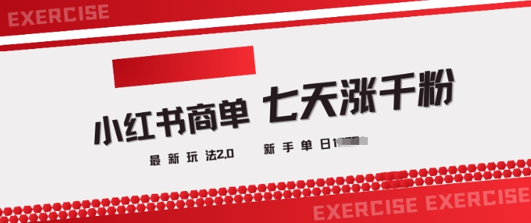 小红书商单2.0最新玩法，3天涨千粉单日变现多张-E网资源