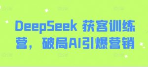 DeepSeek 获客训练营，破局AI引爆营销-E网资源