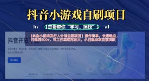 抖音小游戏发行人计划自刷项目，操作简单，长期稳定，日盈利5张，可工作室矩阵放大-E网资源