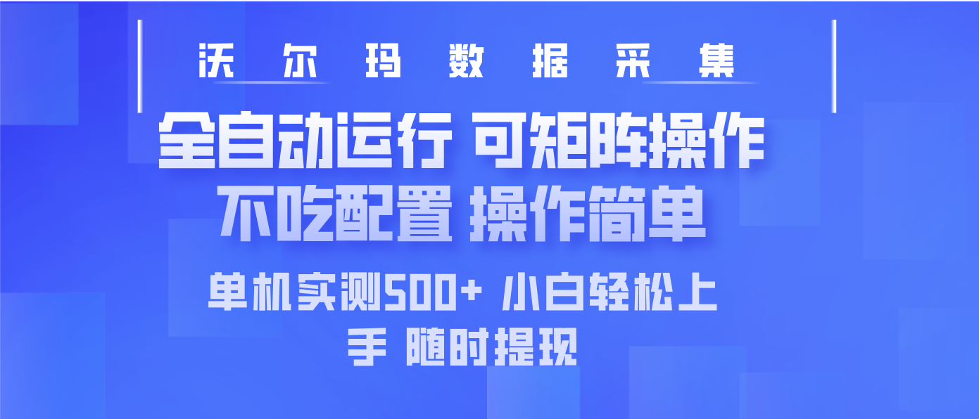 最新沃尔玛平台采集 全自动运行 可矩阵单机实测500+ 操作简单-E网资源