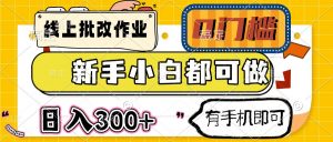线上批改作业 0门槛 新手小白都可做 日入300+ 有手机即可-E网资源
