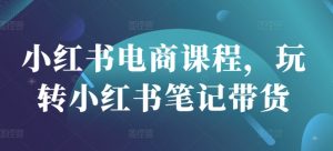 小红书电商课程，玩转小红书笔记带货-E网资源