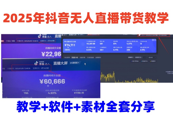 2025年抖音无人直播带货教学，从0到1全程干货快速撸金-E网资源