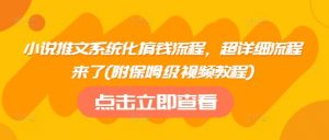 小说推文系统化搞钱流程，超详细流程来了(附保姆级视频教程)-E网资源
