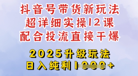 2025全新升级抖音带货玩法,一天纯利四位数,从剪辑到选品再到发布投流,超详细玩法揭秘-E网资源