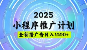 2025微信小程序推广计划，撸广告玩法，日均5张，稳定简单【揭秘】-E网资源