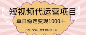 2025最新风口项目，短视频代运营日入多张【揭秘】-E网资源