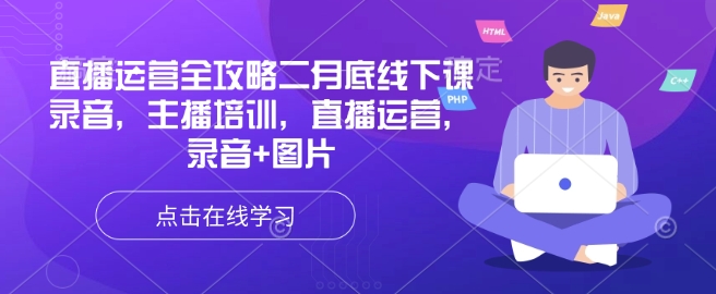 直播运营全攻略二月底线下课录音，主播培训，直播运营，录音+图片-E网资源