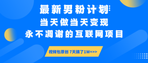 最新男粉计划6.0玩法，永不凋谢的互联网项目 当天做当天变现，视频包原...-E网资源