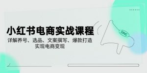 小红书电商实战课程，详解养号、选品、文案撰写、爆款打造，实现电商变现-E网资源