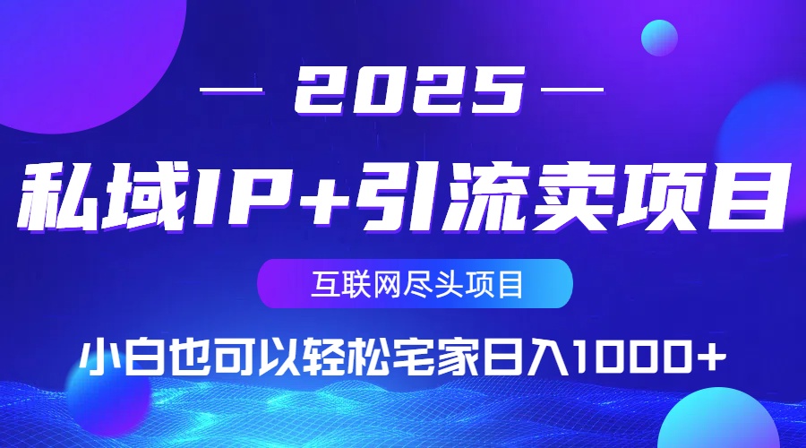 私域IP+引流卖项目，小白也可以做到轻松宅家日入1000+-E网资源