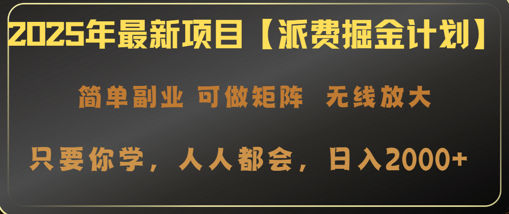 2025年最新项目【派费掘金计划】操作简单，日入2000+-E网资源