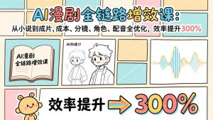 AI漫剧全链路增效课：从小说到成片，成本、分镜、角色、配音全优化，效率提升300%-E网资源