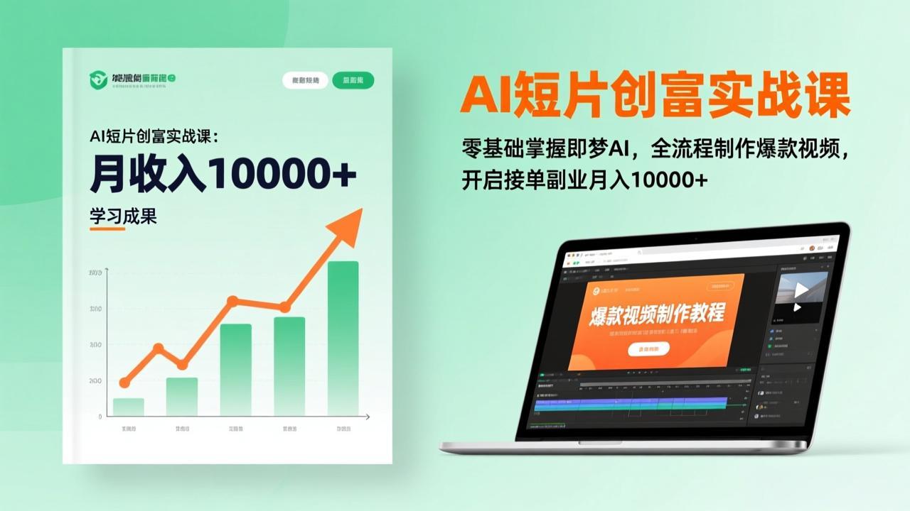 AI短片创富实战课：零基础掌握即梦AI，全流程制作爆款视频，开启接单副业月入10000+(更新-E网资源