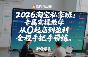 2026淘宝私家班：专属实操教学，从0起店到盈利，全程手把手带练-E网资源