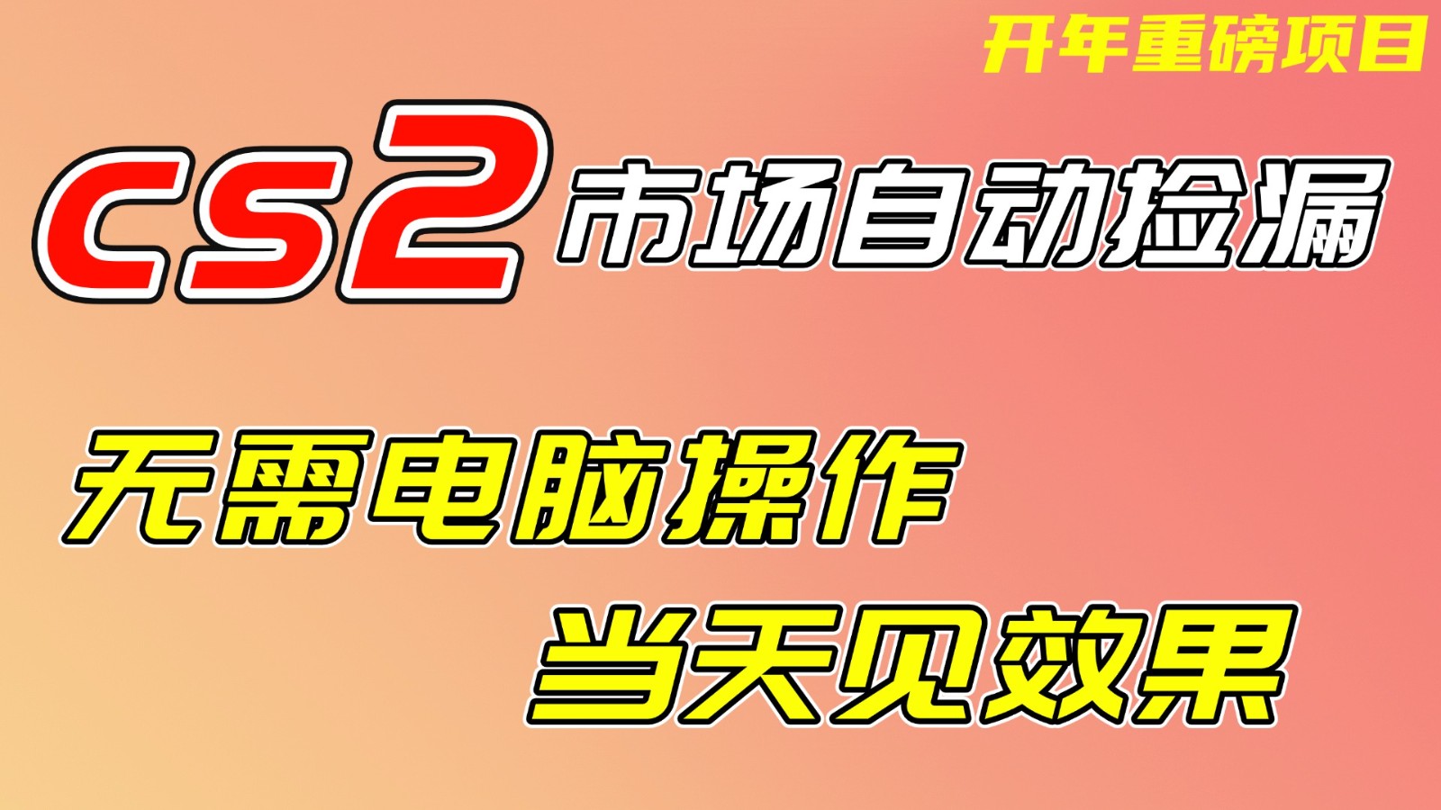 图片[1]-CS2市场挂机项，无需电脑操作，无需进入游戏，当天见效果，支持任何形式验证-E网资源