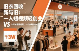 旧衣回收“新”与“旧”：一人短视频轻创业，VS十万加盟重运营，一个多月挣3W【揭秘】-E网资源