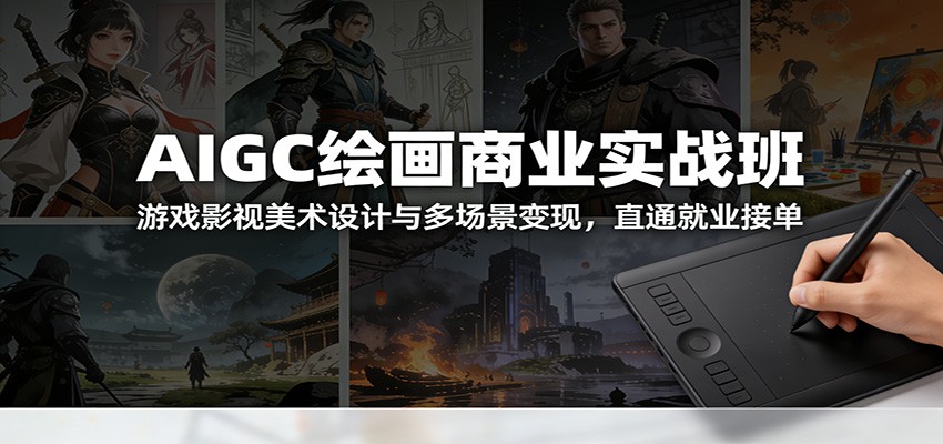 图片[1]-AIGC绘画商业实战班：游戏影视美术设计与多场景变现，直通就业接单-E网资源