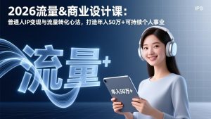 2026流量&商业设计课：普通人IP变现与流量转化心法，打造年入50万+可持续个人事业-E网资源