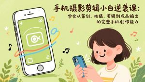 手机摄影剪辑小白逆袭课：学会从策划、拍摄、剪辑到成品输出的完整手机创作能力-E网资源
