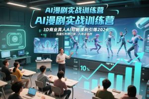 AI漫剧实战训练营，3D商业真人AI短剧漫剧引爆2026，流量红利期已至，入场正当时-E网资源