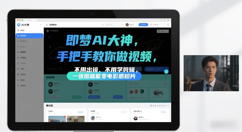 即梦AI大神手把手教你做视频，不用出镜、不用学剪辑，一张图就能变电影感短片-E网资源