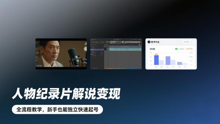 人物纪录片解说变现，全流程教学，新手也能独立快速起号-E网资源