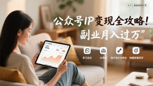 公众号IP变现全攻略，学习定位、AI写作、钩子设计与转化，构建获客闭环，副业月入过万-E网资源