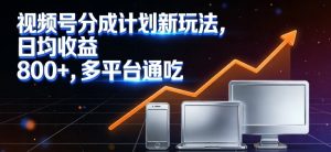 视频号分成计划新玩法，日均收益8张，多平台通吃-E网资源