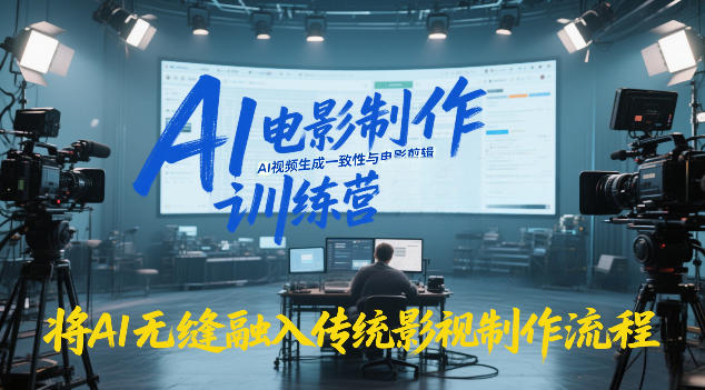AI电影制作训练营,掌握AI视频生成一致性与电影剪辑,将AI无缝融入传统影视制作流程-E网资源
