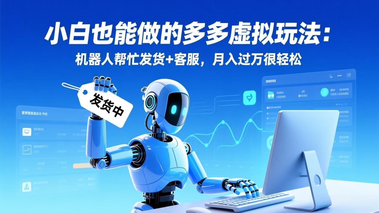 小白也能做的多多虚拟玩法：机器人帮忙发货+客服，月入过万很轻松-E网资源