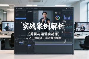 剪辑与运营实战课，从入门到精通，实战案例解析(更新2026)-E网资源
