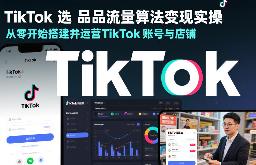TikTok选品流量算法变现实操,从零开始搭建并运营TikTok账号与店铺-E网资源