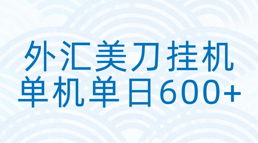 外汇美刀挂机：全自动挂机赚美金，单机600+-E网资源