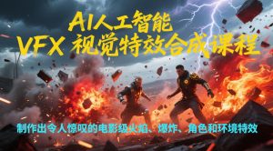 AI人工智能VFX视觉特效合成课程，制作出令人惊叹的电影级火焰、爆炸、角色和环境特效-E网资源