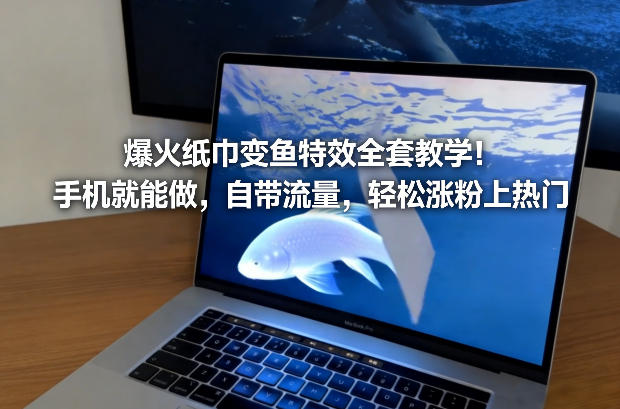 爆火纸巾变鱼特效全套教学！手机就能做，自带流量，轻松涨粉上热门-E网资源