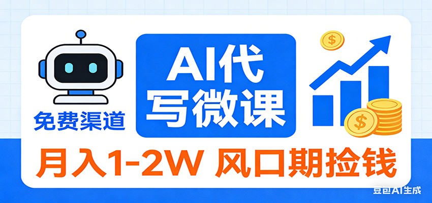 图片[1]-2026告别打工！AI 代写微课，提供免费渠道，月入 1-2W 风口期捡钱-E网资源