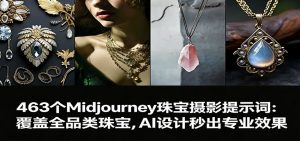 463个Midjourney珠宝摄影提示词：覆盖全品类珠宝，AI设计秒出专业效果-E网资源