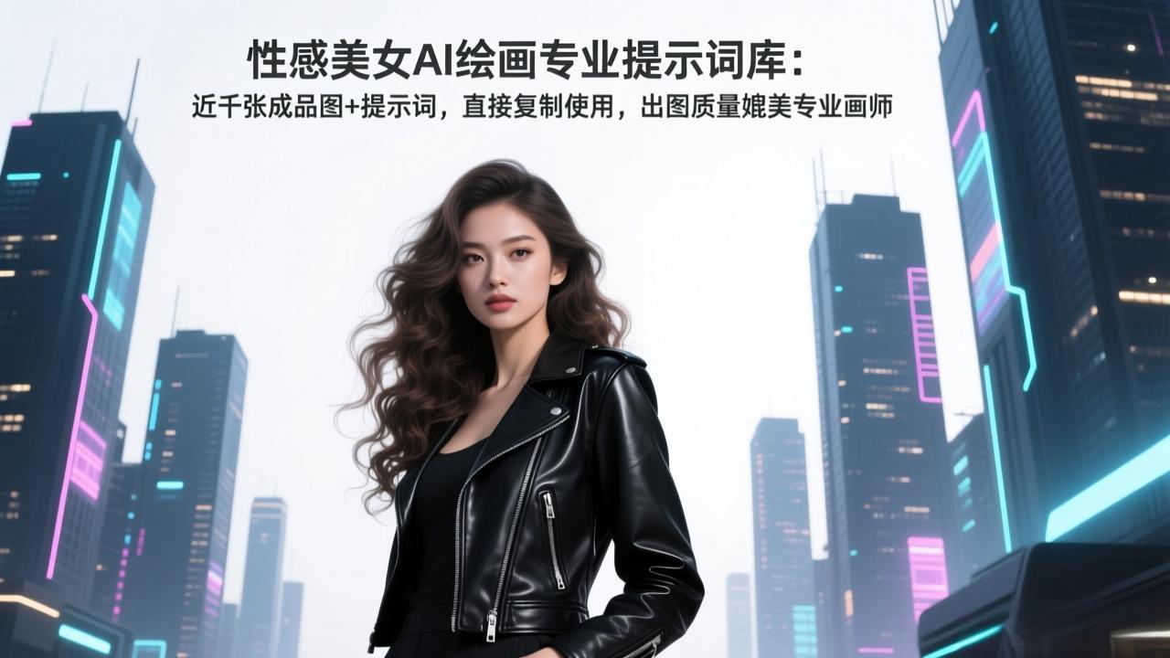 性感美女AI绘画专业提示词库：近千张成品图+提示词，直接复制使用，出图质量媲美专业画师-E网资源