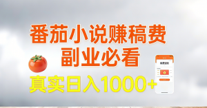 番茄小说赚稿费，副业必看，真实日入1000!超级简单！-E网资源