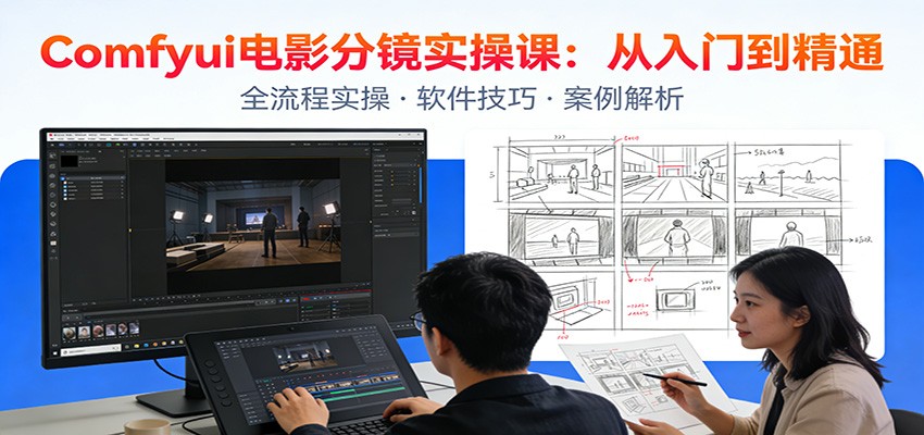 ComfyUI电影分镜实操课：分镜一致性，全流程AI视频制作，零基础也能做专业分镜-E网资源