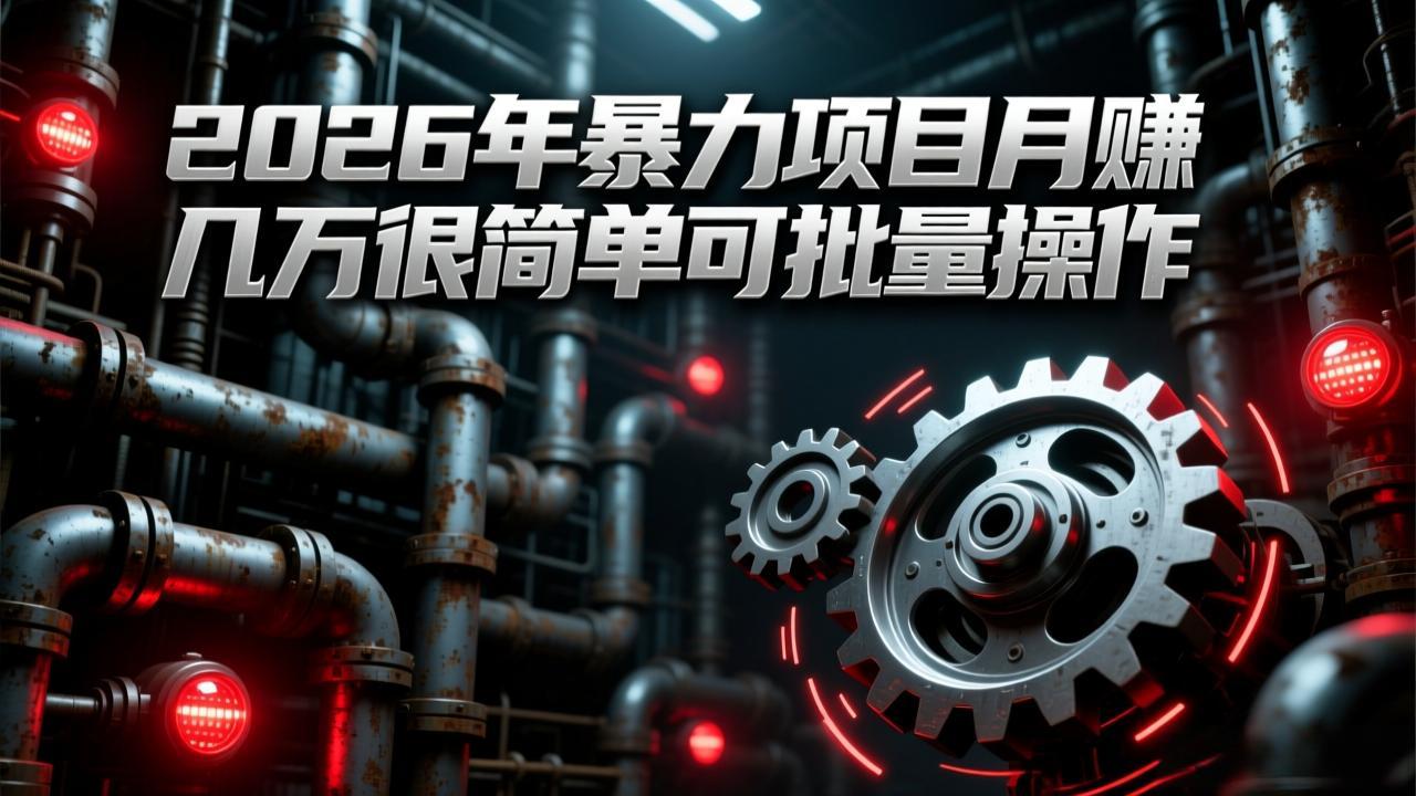 2026年暴力项目月赚几万很简单可批量操作，成本低，利润大-E网资源