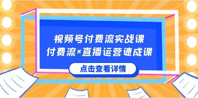 视频号付费流实战课，付费流×直播运营速成课，让你快速掌握视频号核心运营技能-E网资源