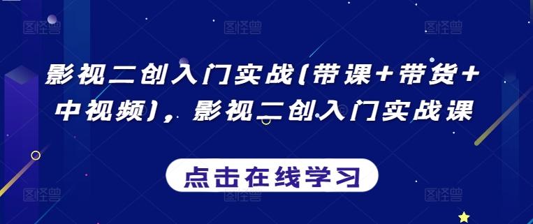 影视二创入门实战(带课+带货+中视频)，影视二创入门实战课-E网资源
