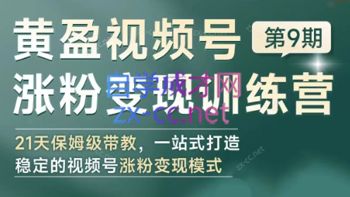 黄盈·视频号涨粉变现训练营-E网资源