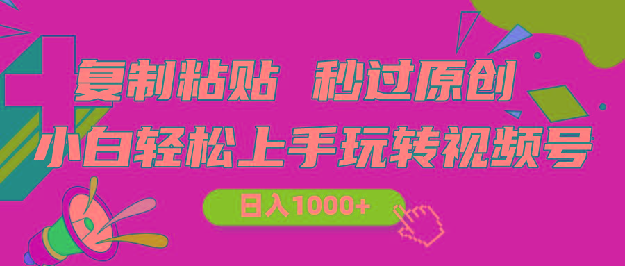 视频号新玩法 小白可上手 日入1000+-E网资源