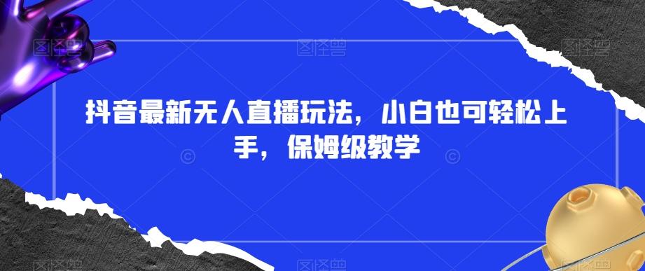 抖音最新无人直播玩法，小白也可轻松上手，保姆级教学，附所有素材+插件【揭秘】-E网资源