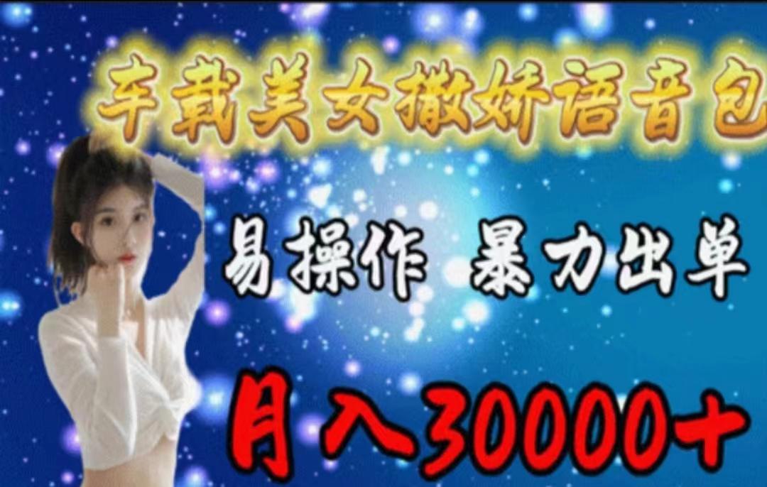 车载美女撒娇语音包，执行就出单，月入3000＋，小白看完课程就能马上实操-E网资源