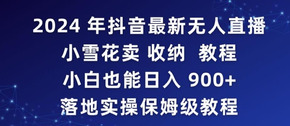 2024年抖音最新无人直播小雪花卖收纳教程，小白也能日入900+落地实操保姆级教程【揭秘】-E网资源