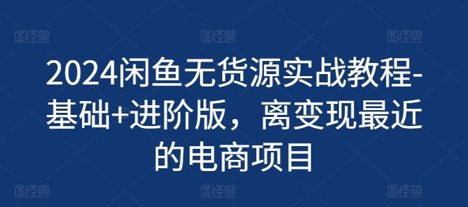 2024闲鱼无货源实战教程-基础+进阶版，离变现最近的电商项目-E网资源